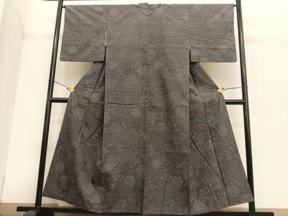 平和屋着物●結城紬 80亀甲 流水雪輪花文 正絹 逸品 BAAT6714hv
