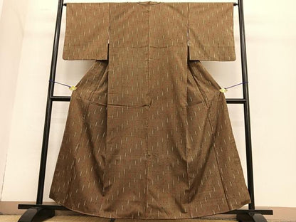 平和屋着物●上質な紬 絣文様 正絹 逸品 BAAT6733hv