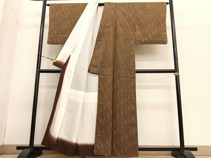 平和屋着物●上質な紬 絣文様 正絹 逸品 BAAT6733hv
