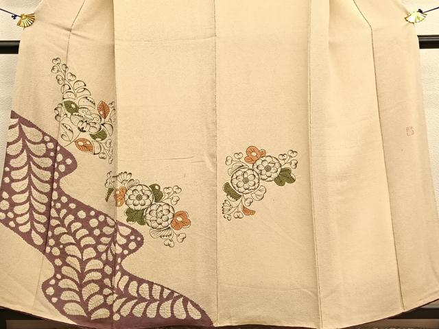 平和屋着物●人間国宝　五代　田畑喜八　訪問着　辻が花　絞り　鬼しぼ縮緬　正絹　逸品　BAAT6744hv 平和屋着物○人間国宝 五代 田畑喜八 訪問着 辻が花 絞り 鬼しぼ縮緬