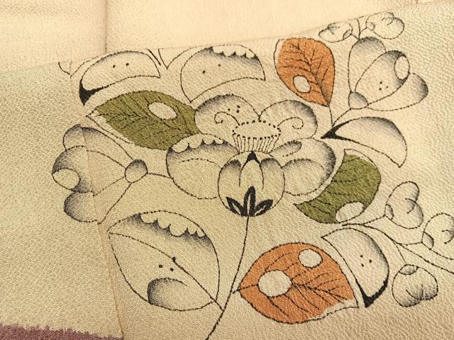 平和屋着物○人間国宝 五代 田畑喜八 訪問着 辻が花 絞り 鬼しぼ縮緬