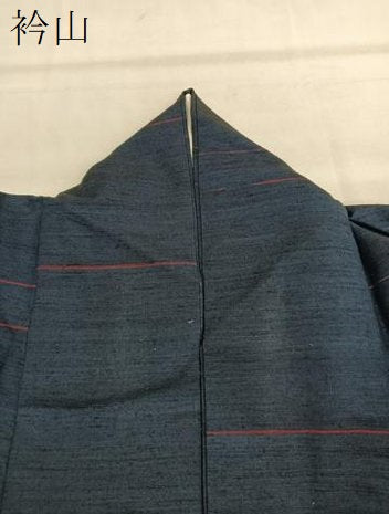 平和屋着物●上質な紬 道行コートセット 横段文 正絹 逸品 BAAT6746hv