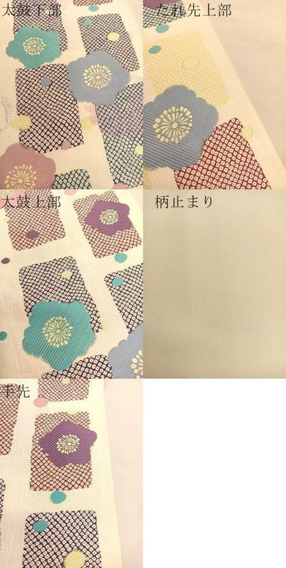 平和屋着物●六通柄袋帯 竜胆 金糸 正絹 逸品 BAAT6761hv