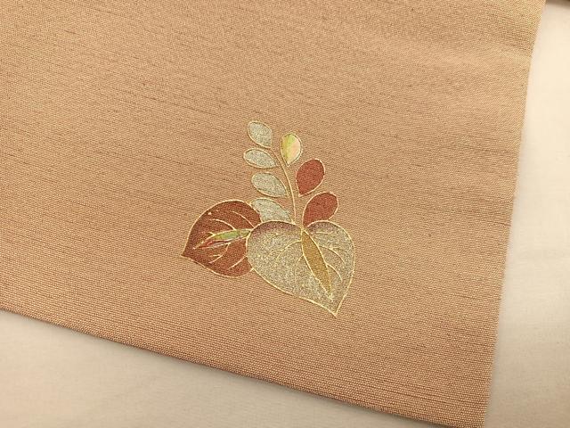 平和屋着物●太鼓柄袋帯 辻が花 紬地 螺鈿 金銀彩 正絹 逸品 BAAT6766hv