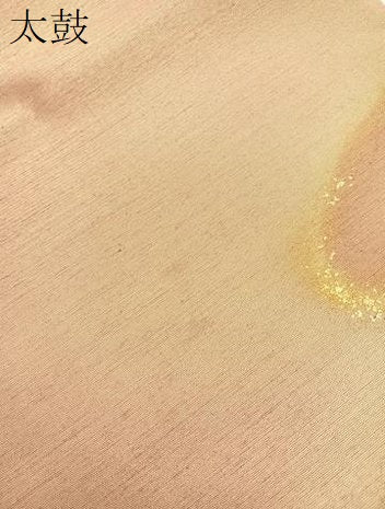 平和屋着物●太鼓柄袋帯 辻が花 紬地 螺鈿 金銀彩 正絹 逸品 BAAT6766hv