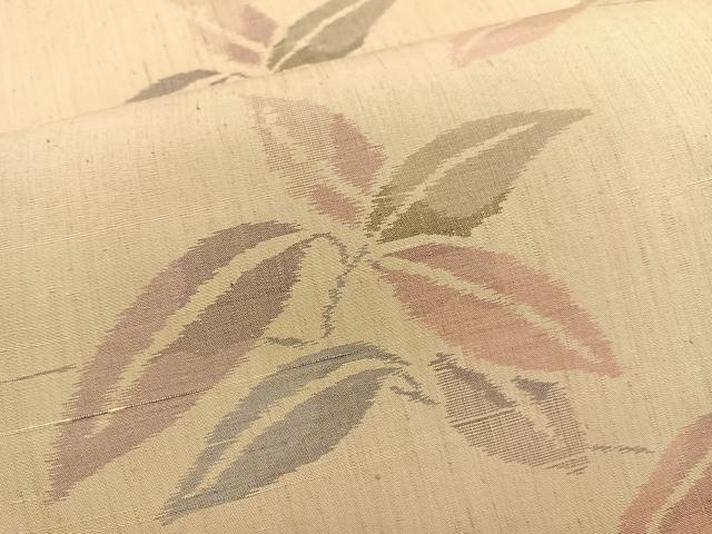 平和屋着物●六通柄袋帯 結城紬 枝葉文 証紙付き 正絹 逸品 BAAT6820hv
