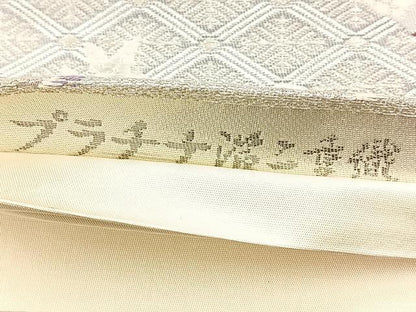 平和屋着物◎六通柄袋帯　唐織　プラチナ二重織　雲取り風景文　正絹　逸品　BAAT6925ph