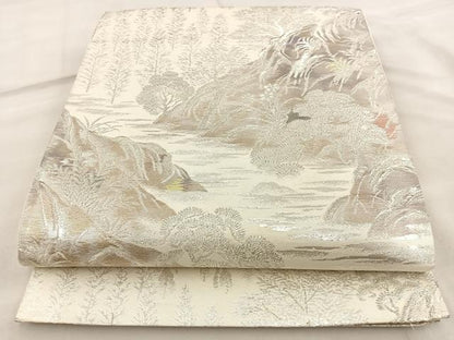 平和屋着物◎六通柄袋帯 古京錦 二重引箔 風景文 正絹 逸品 BAAT6958ph