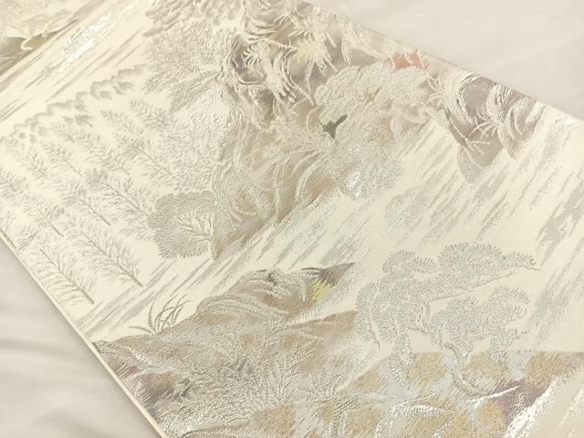 平和屋着物◎六通柄袋帯 古京錦 二重引箔 風景文 正絹 逸品 BAAT6958ph