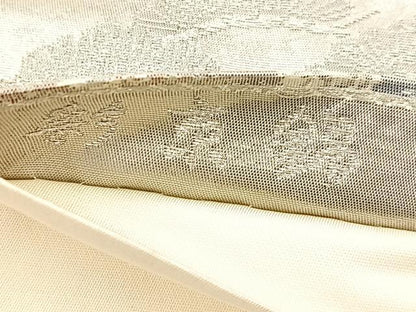 平和屋着物◎六通柄袋帯 京錦 プラチナ箔二重引 花鳥文 正絹 逸品 BAAT6961ph