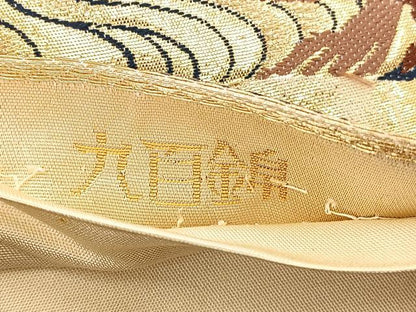 平和屋着物◎六通柄袋帯　唐織　聖風雅扇文　九百錦　金糸　正絹　逸品　BAAT7030ph