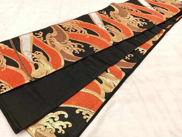平和屋着物[]七五三　女の子　７歳　祝着　四つ身　袋帯セット　駒刺繍　鳳凰花文　暈し染め　金彩　逸品　BAAT7255mz