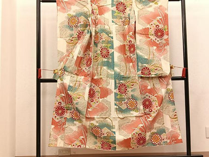 平和屋着物∵女の子　十三参り　子供　菊花文　金彩　逸品　BAAT7261mz