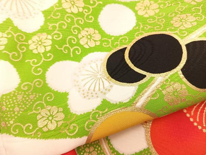 平和屋着物∵女の子　十三参り　子供　梅花文　金彩　逸品　BAAT7287mz