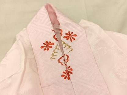 平和屋着物[]七五三　女の子　３歳　祝着　三つ身　長襦袢セット　鼓花文　逸品　BAAT7323mz