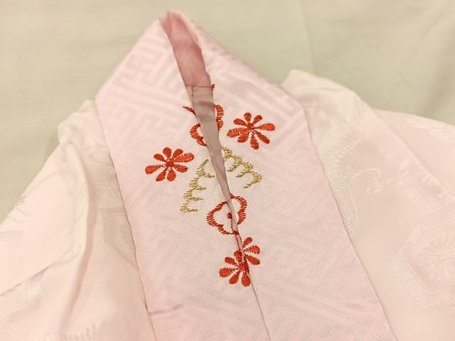 平和屋着物[]七五三　女の子　３歳　祝着　三つ身　長襦袢セット　鼓花文　逸品　BAAT7323mz