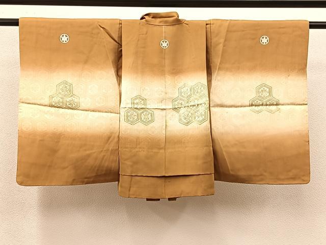 平和屋着物[]七五三　男の子　祝着・羽織・袴セット　亀甲文　逸品　BAAT7337mz