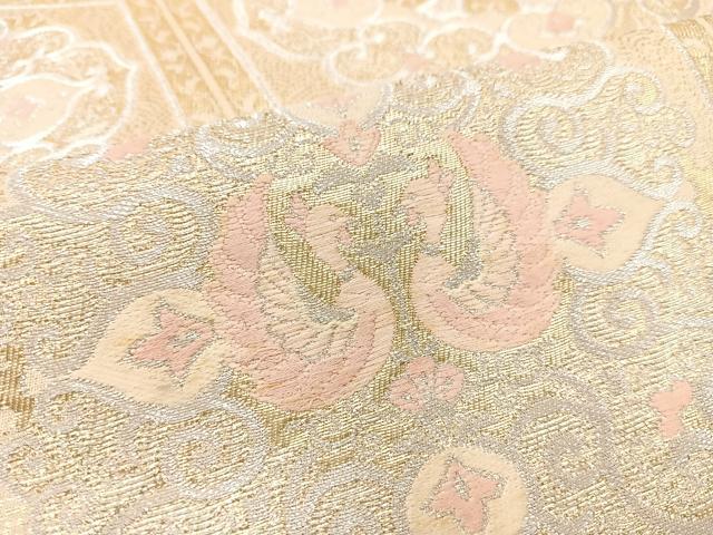平和屋着物◎六通柄袋帯 亀甲花鳥文 金銀糸 正絹 逸品 BAAT7359mz