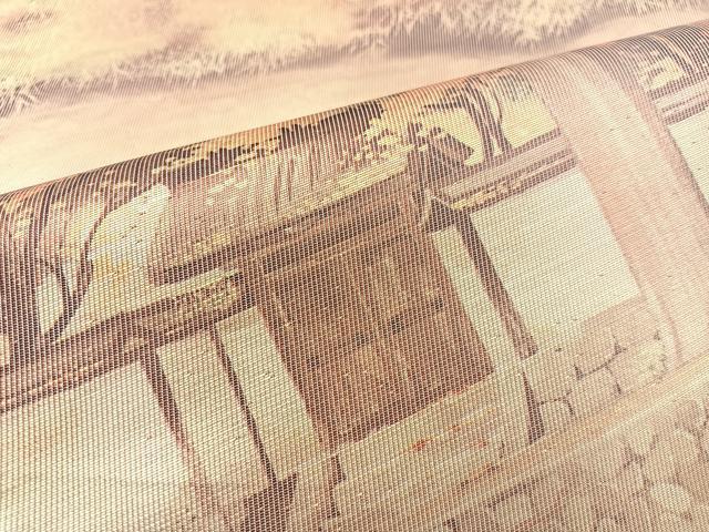 平和屋着物◎西陣 六通柄袋帯 風景文 正絹 逸品 BAAT7399mz