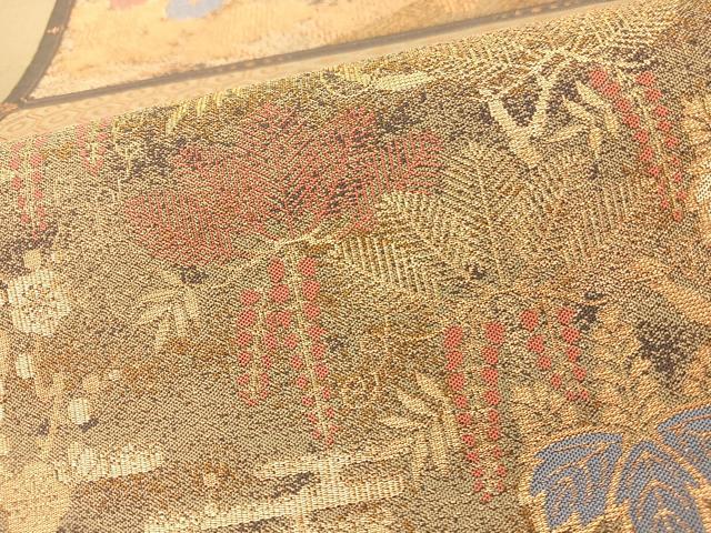 平和屋着物◎六通柄袋帯 紹紦 蒔檜 装彩 金糸 正絹 逸品 BAAT7601ow