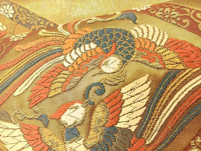 平和屋着物◎六通柄袋帯 唐織 舞楽菱文 本うるし箔 正絹 逸品 BAAT7611ow