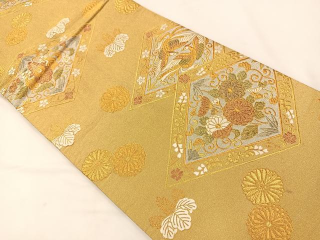平和屋着物◎六通柄袋帯　唐織　有職招宴文　金銀糸　正絹　逸品　BAAT7619ow