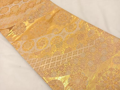 平和屋着物◎六通柄袋帯 花尽くし 金糸 正絹 逸品 BAAT7634ow