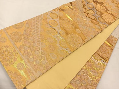 平和屋着物◎六通柄袋帯 花尽くし 金糸 正絹 逸品 BAAT7634ow