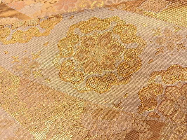 平和屋着物◎六通柄袋帯 花尽くし 金糸 正絹 逸品 BAAT7634ow