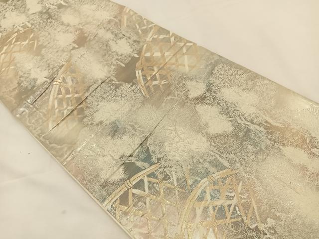 平和屋着物◎六通柄袋帯 京洛錦 二重引箔 風景文 正絹 逸品 BAAT7654ow