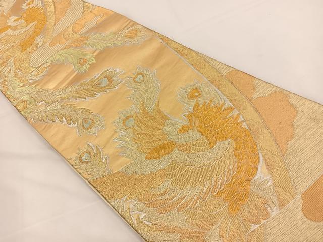 平和屋着物◎六通柄袋帯 鳳凰文 金銀糸 正絹 逸品 BAAT7672ow