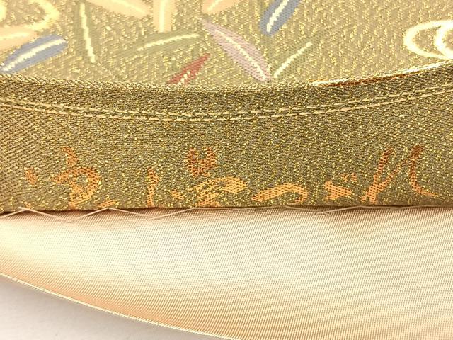 平和屋着物◎六通柄袋帯 唐織 浪漫つづれ 流水草葉文 金糸 正絹 逸品 BAAT7680ow