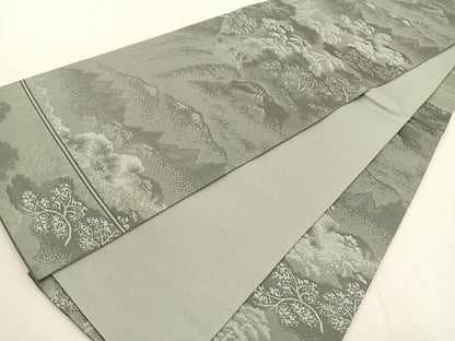 平和屋着物◎六通柄袋帯 遠山風景文 正絹 逸品 BAAT7702ow