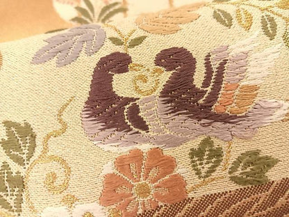 平和屋着物◎六通柄袋帯 唐織 鳳凰花文 金糸 正絹 逸品 BAAT7748ow