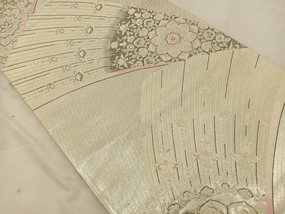 平和屋着物◎六通柄袋帯 九百錦珀彩 正倉院花文 プラチナ二重箔 正絹 逸品 BAAT7761ow