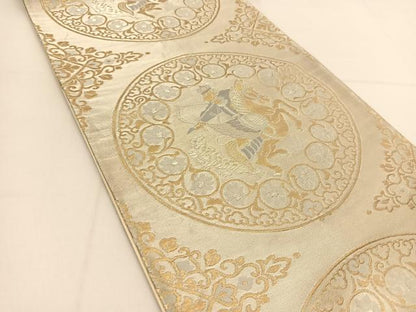 平和屋着物◎六通柄袋帯 狩猟文 金銀糸 正絹 逸品 BAAT7947yc
