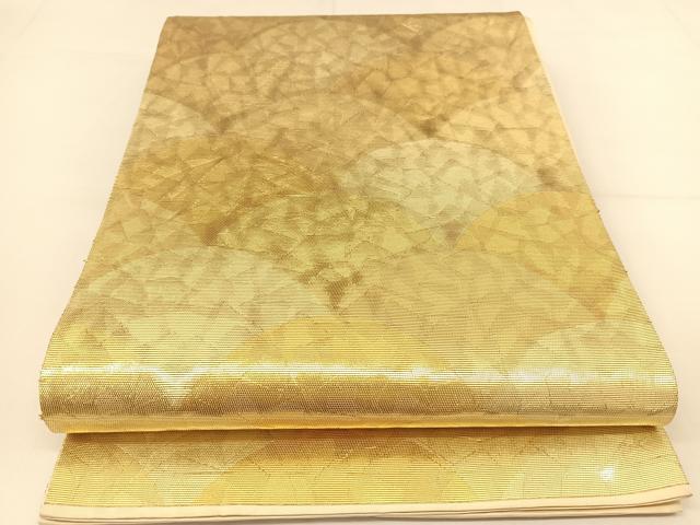平和屋着物◎六通柄袋帯 青海波文様 金糸 引箔 正絹 逸品 BAAT8039yc
