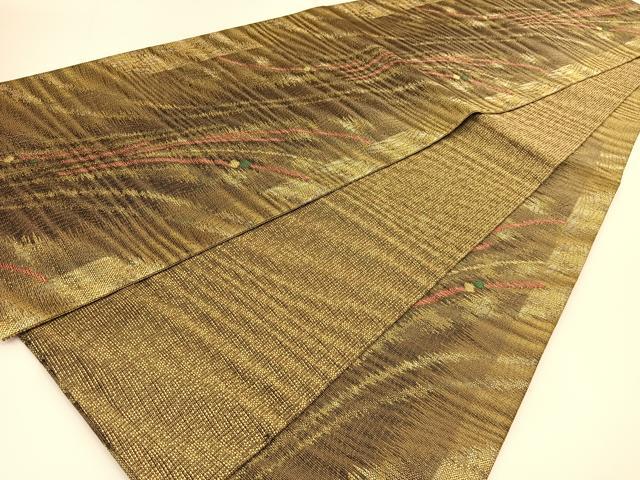 平和屋着物◎六通柄袋帯 露芝文 金糸 正絹 逸品 BAAT8040yc