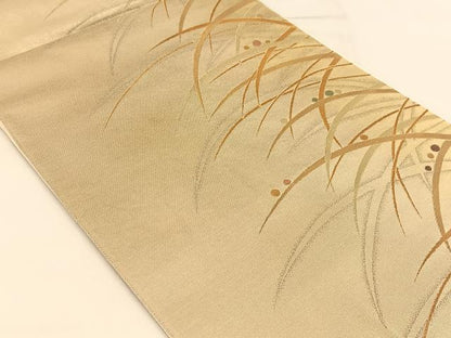 平和屋着物◎六通柄袋帯　露芝文　金銀糸　引箔　正絹　逸品　BAAT8083yc