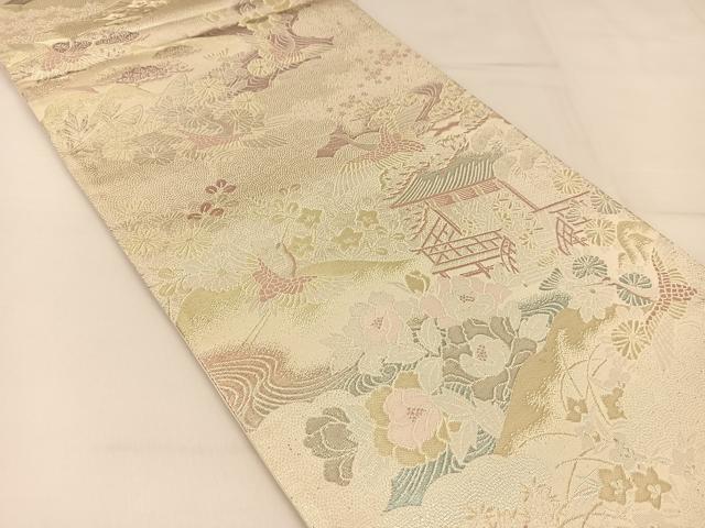 平和屋着物◎六通柄袋帯　平安の四季　プラチナ箔二重織　正絹　逸品　BAAT8114yc