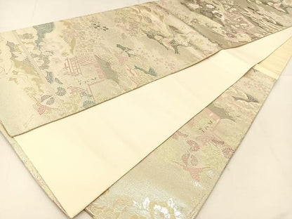 平和屋着物◎六通柄袋帯　平安の四季　プラチナ箔二重織　正絹　逸品　BAAT8114yc