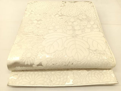平和屋着物◎六通柄袋帯 唐織 花尽くし 金糸 正絹 逸品 BAAT8128yc