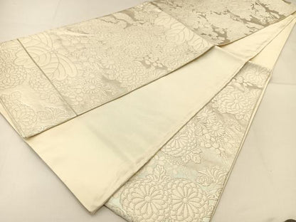 平和屋着物◎六通柄袋帯 唐織 花尽くし 金糸 正絹 逸品 BAAT8128yc
