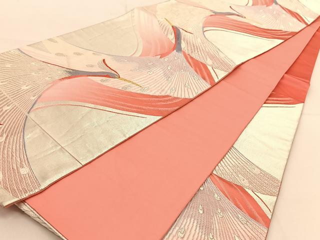 平和屋着物◎六通柄袋帯 唐織 錦つづれ 孔雀文 金銀糸 正絹 逸品 BAAT8145yc