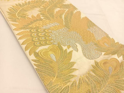 平和屋着物◎六通柄袋帯 鳳凰文 金銀糸 正絹 逸品 BAAT8151yc