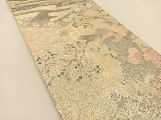 平和屋着物◎六通柄袋帯　作家物　九百織袋帯　別織佐賀錦　花鳥文　金銀糸　正絹　逸品　BAAT8158yc