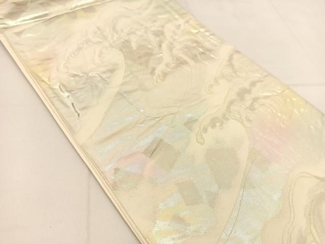 平和屋着物◎六通柄袋帯 立波文 金銀糸 正絹 逸品 BAAT8167yc