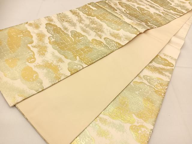 平和屋着物◎六通柄袋帯 雲重ね文 金彩 正絹 逸品 BAAT8175yc