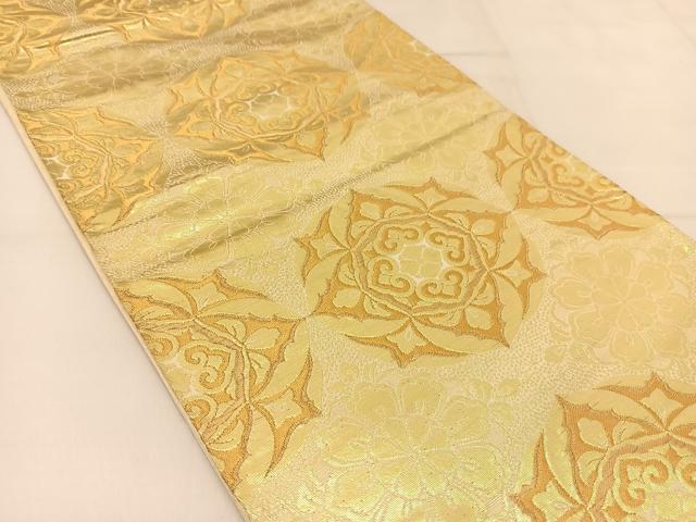 平和屋着物◎六通柄袋帯 宝繍 正倉院花文 金糸 正絹 逸品 BAAT8216yc