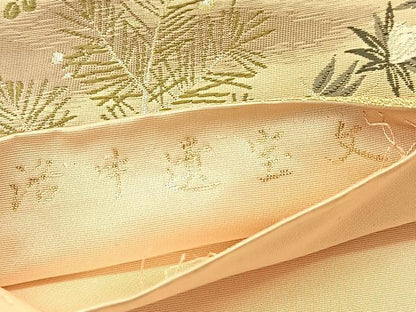 平和屋着物◎六通柄袋帯 唐織 洛中遺宝文 金糸 正絹 逸品 BAAT8221yc